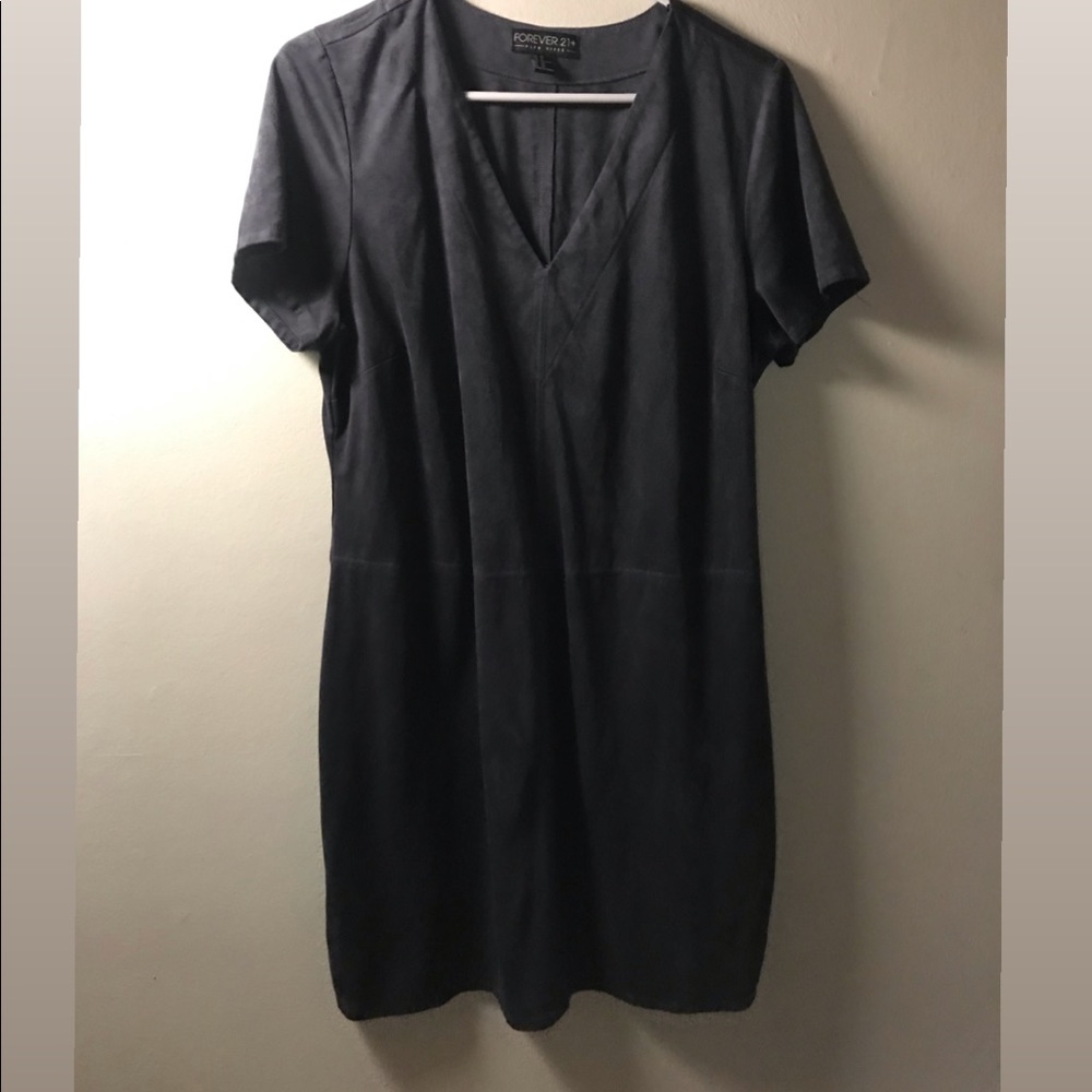Grey Suede BodyCon Dress. 1x